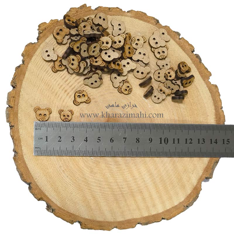 دکمه طرح خرس چوبی _ کد 15