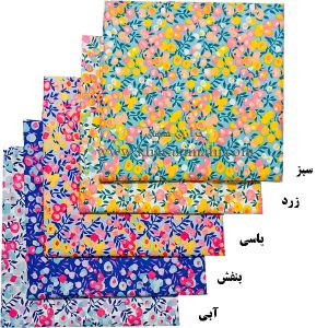 پارچه کتان نخ فیلور عرض90 طرح آبرنگ کد 236