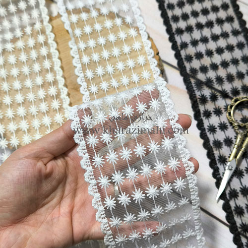 دانتل شیفون دو طرفه طرح ستاره پهن (کد29)