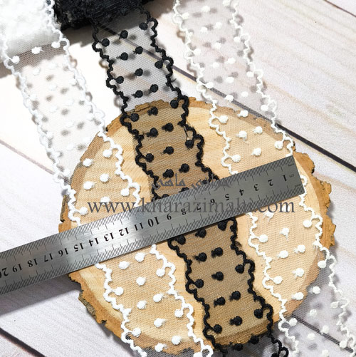دانتل شیفون دو طرفه طرح خالدار عروسکی (کد22)