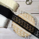 دانتل شیفون دو طرفه طرح گل پونه (کد26)