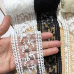 دانتل شیفون دو طرفه طرح گل پونه (کد26)