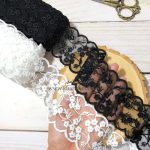 دانتل شیفون دو طرف هلال طرح بابونه (کد27)