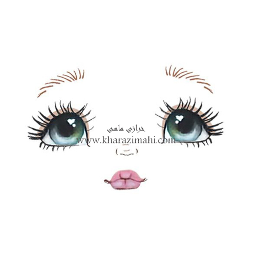 برچسب حرارتی طرح چهره عروسک (کد101)