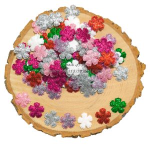 گل پارچه ای ریز طرح شکوفه پنج برگ اکلیلی