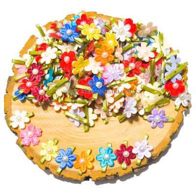 گل شکوفه ساتن مروارید دار