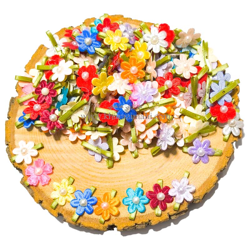 گل شکوفه ساتن مروارید دار