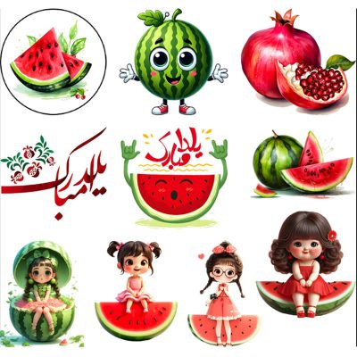 برچسب حرارتی طرح یلدا و انار و هندوانه (کد132)
