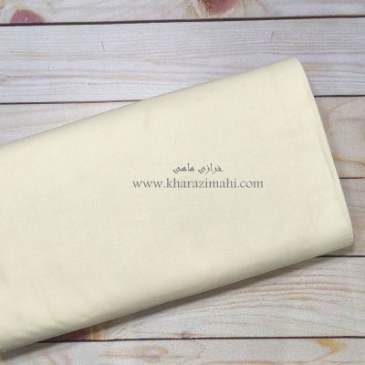 پارچه کتان نخ فیلور عرض90 طرح کرم روشن ساده کد 245
