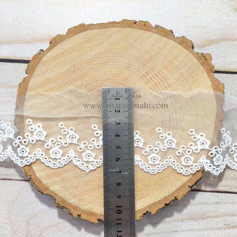 دانتل شیفون طرح بوته گل (کد53)