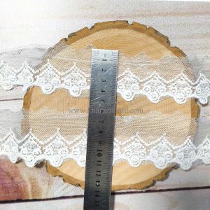 دانتل شیفون طرح سه شکوفه و لوزی (کد57)