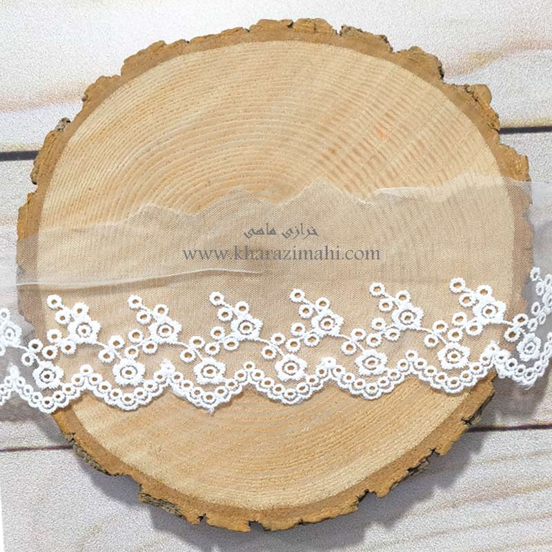 دانتل شیفون طرح بوته گل (کد53)